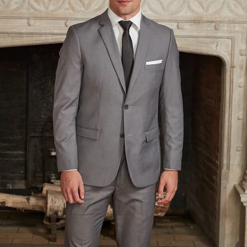 Men's Gray Suit (Pants, Jacket, and Vest Included)